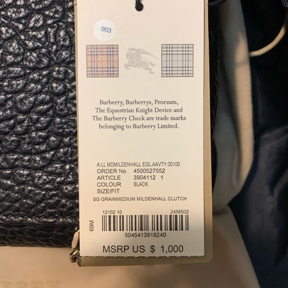 Burberry Grainmediun mildenhall clutch. Black. - Picture 10 of 12